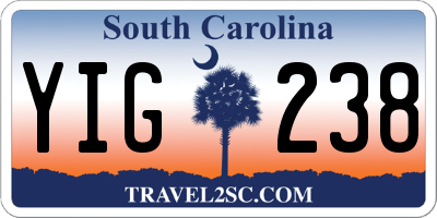 SC license plate YIG238