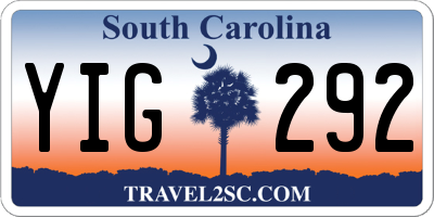 SC license plate YIG292