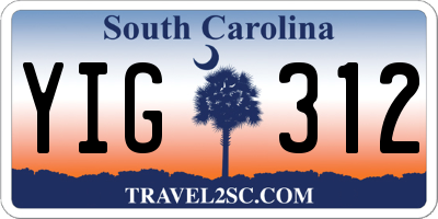 SC license plate YIG312