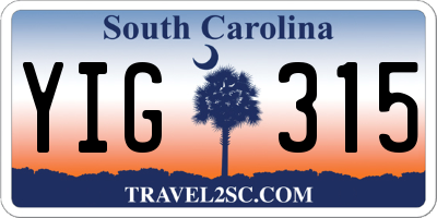 SC license plate YIG315