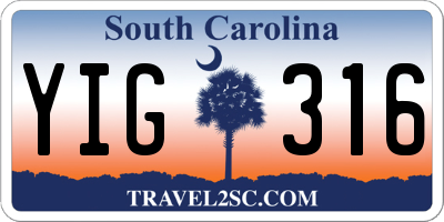 SC license plate YIG316