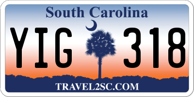 SC license plate YIG318