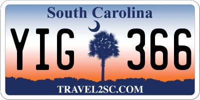 SC license plate YIG366