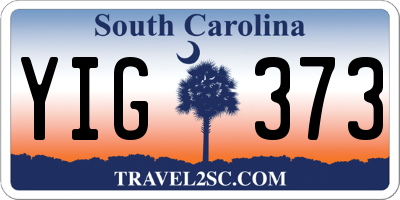 SC license plate YIG373