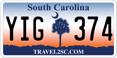 SC license plate YIG374