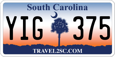 SC license plate YIG375