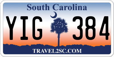 SC license plate YIG384