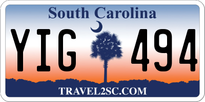 SC license plate YIG494