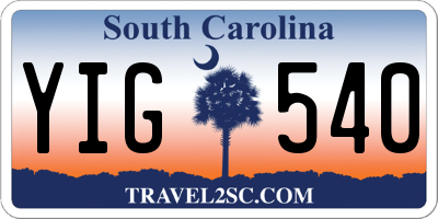 SC license plate YIG540