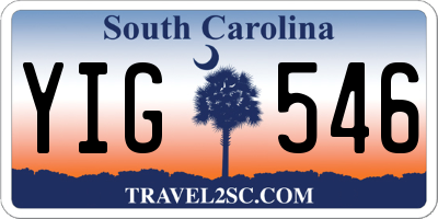 SC license plate YIG546