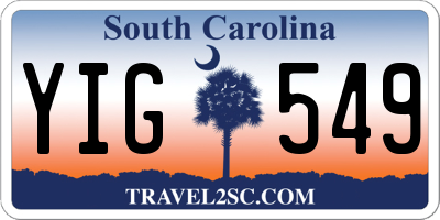 SC license plate YIG549