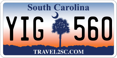 SC license plate YIG560