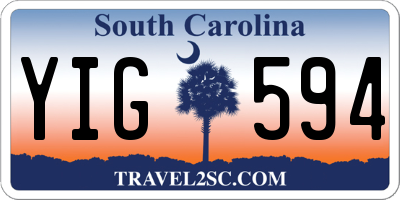 SC license plate YIG594