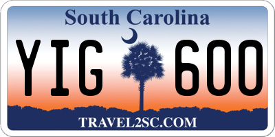 SC license plate YIG600