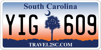 SC license plate YIG609