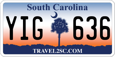SC license plate YIG636