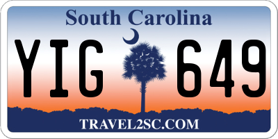 SC license plate YIG649