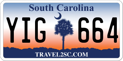 SC license plate YIG664