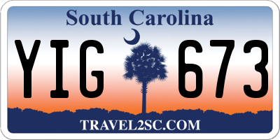 SC license plate YIG673