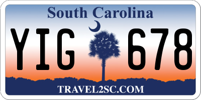 SC license plate YIG678