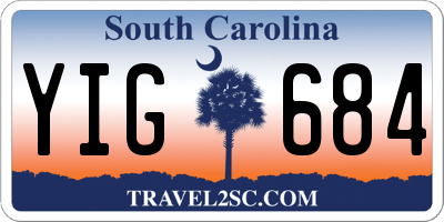 SC license plate YIG684