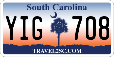 SC license plate YIG708