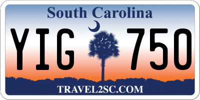 SC license plate YIG750