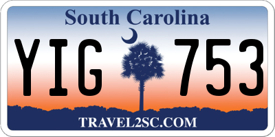 SC license plate YIG753