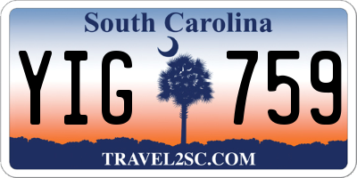 SC license plate YIG759