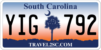 SC license plate YIG792