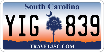 SC license plate YIG839