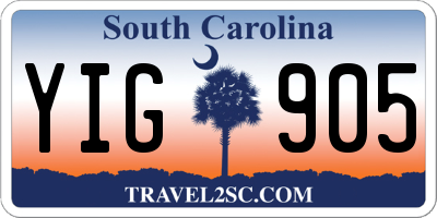 SC license plate YIG905