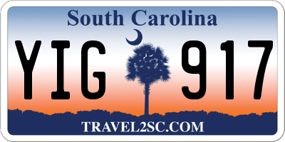 SC license plate YIG917
