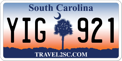 SC license plate YIG921