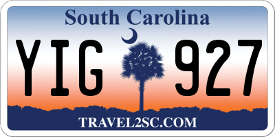 SC license plate YIG927