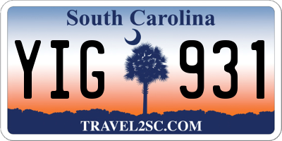 SC license plate YIG931