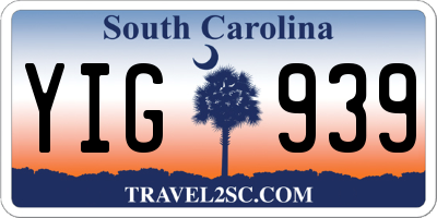 SC license plate YIG939