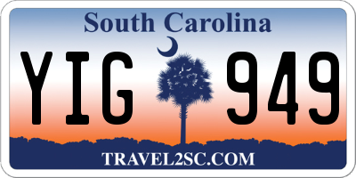 SC license plate YIG949