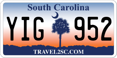 SC license plate YIG952