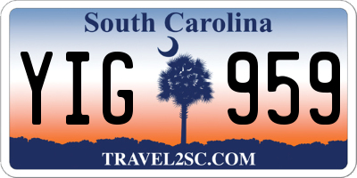 SC license plate YIG959