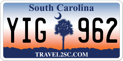 SC license plate YIG962