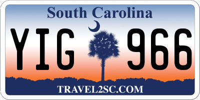 SC license plate YIG966