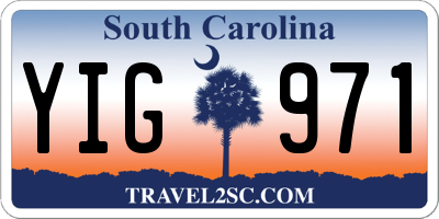 SC license plate YIG971