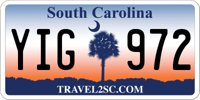 SC license plate YIG972