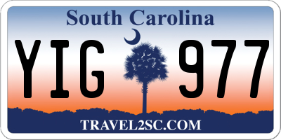 SC license plate YIG977