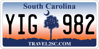 SC license plate YIG982
