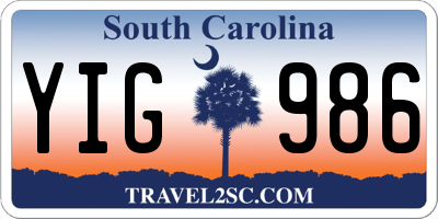 SC license plate YIG986