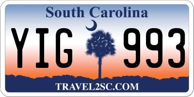 SC license plate YIG993