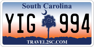SC license plate YIG994