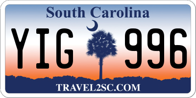 SC license plate YIG996